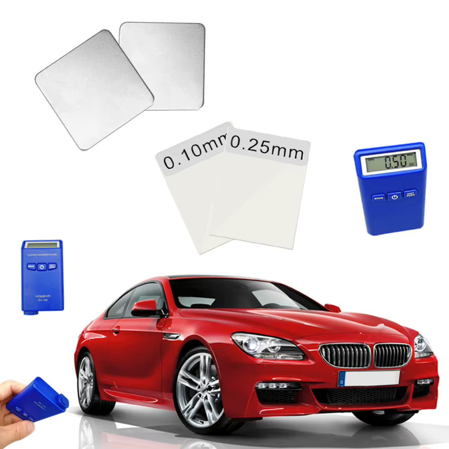 VKTECH 6er Set Kalibrierfolien für Aluminium und Eisen zur Schichtdickenmessung mit GM200 Messgerät, Silber - Bild 2