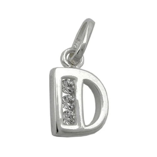 Colfem Anhänger Buchstabe D, 925 Silber, Zirkonia, Unisex - Bild 1