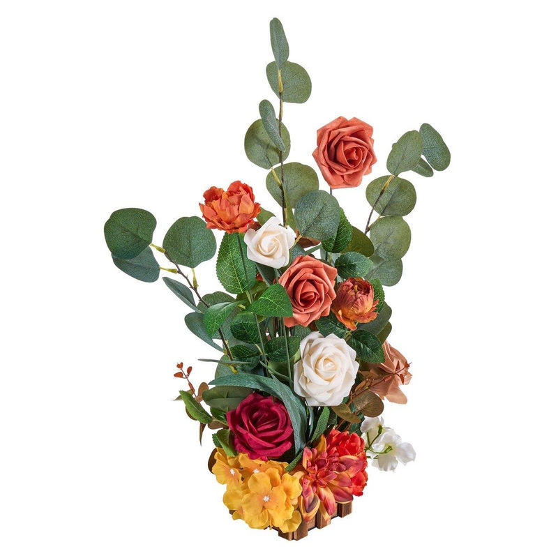 Buying Solutions, MB Künstliches Blumenarrangement für Hochzeits-Tischdekoration, 4er Set, Mehrfarbig/Orange, Höhe: 45 cm, Breite: 25 cm, Tiefe: 25 cm - Bild 4