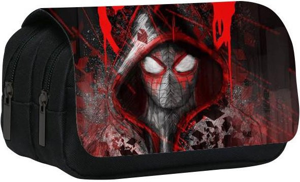 DewBloom Spiderman Paralleluniversum Federmäppchen mit großem Fassungsvermögen und doppellagigem Design in Rot für Schüler - Bild 1