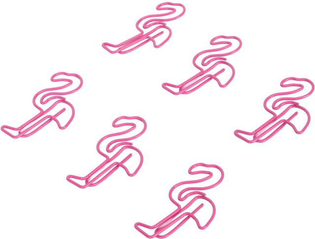 100 Stück Shoemst Büroklammern in Flamingo-Form aus Metall, Farbe Pink - Bild 1