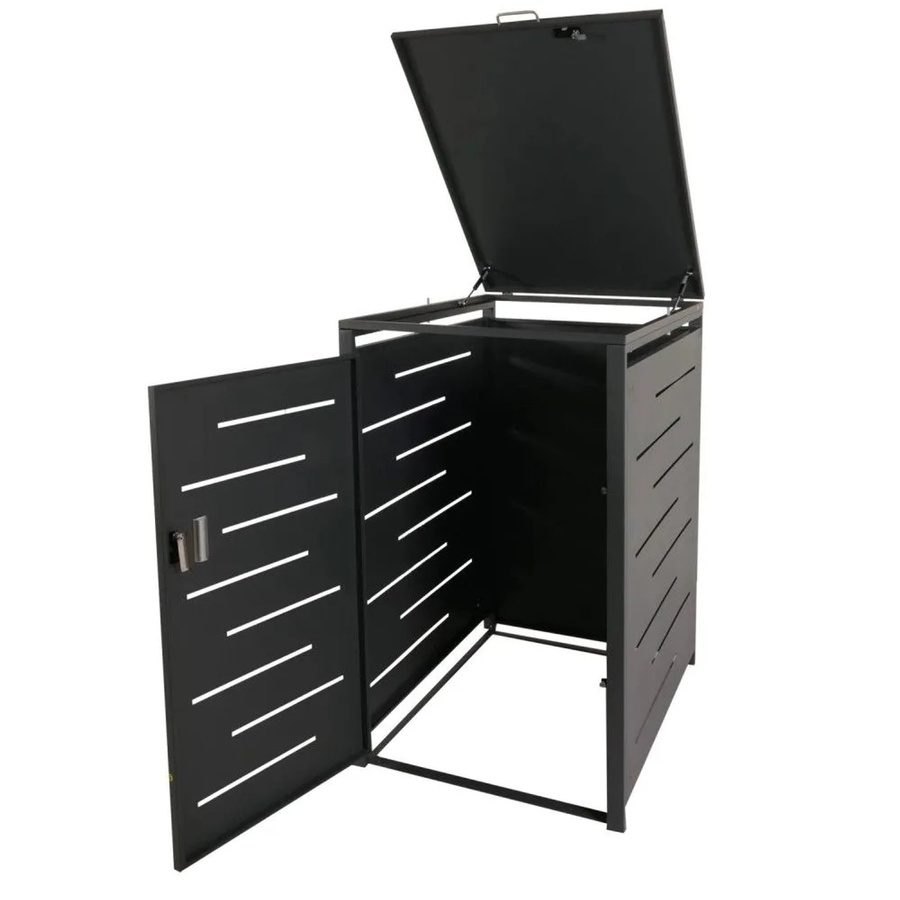 Mülltonnenverkleidung MCW-E83 Mülltonnenbox erweiterbar Anthrazit Stahl B/T/H: 116 x 71 x 98 cm - Bild 2