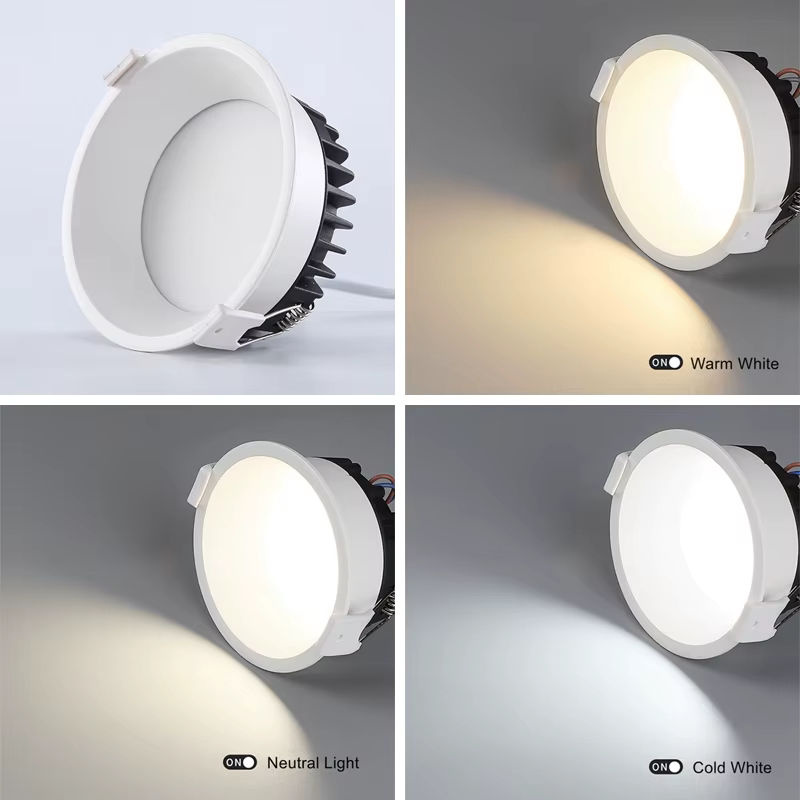 Khelse LED Einbau Deckenleuchte dimmbar, runde COB Downlight Spotbeleuchtung in Weiß für Wohnzimmer und Schlafzimmer - Bild 3