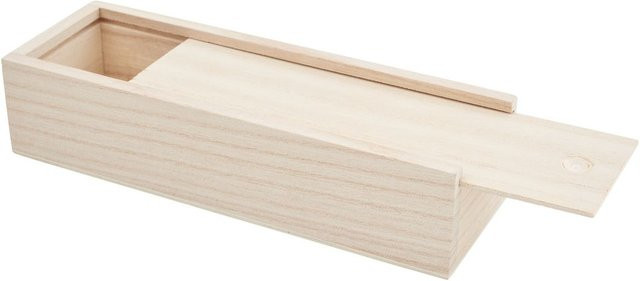 VBS Stiftebox mit Schiebedeckel aus Rohholz in Beige - Bild 1
