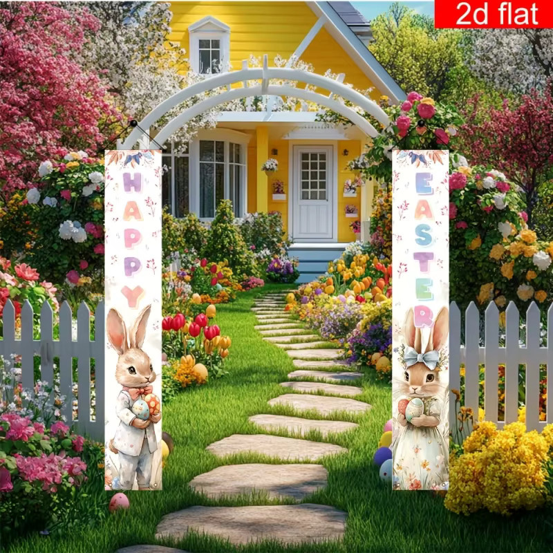 VIKAMA Oster-Türvorhang mit Blumen- und Tiermotiven, Mehrfarbig, Höhe: 180 cm - Bild 5