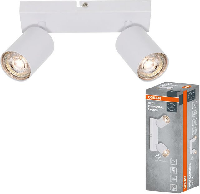 Osram ELEMENTAL LED Spot White, Deckenleuchte mit 2x GU10, verstellbar, B/T/H: 21 x 13,8 x 6,5 cm - Bild 1
