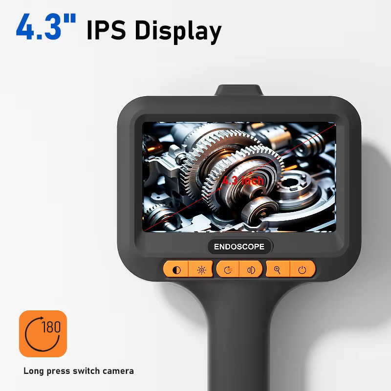 ILIHOME Industrielles Endoskop mit 4,3-Zoll-IPS-Bildschirm und wasserdichter 8 mm LED-Sonde für die Kfz-Inspektion in Schwarz - Bild 2