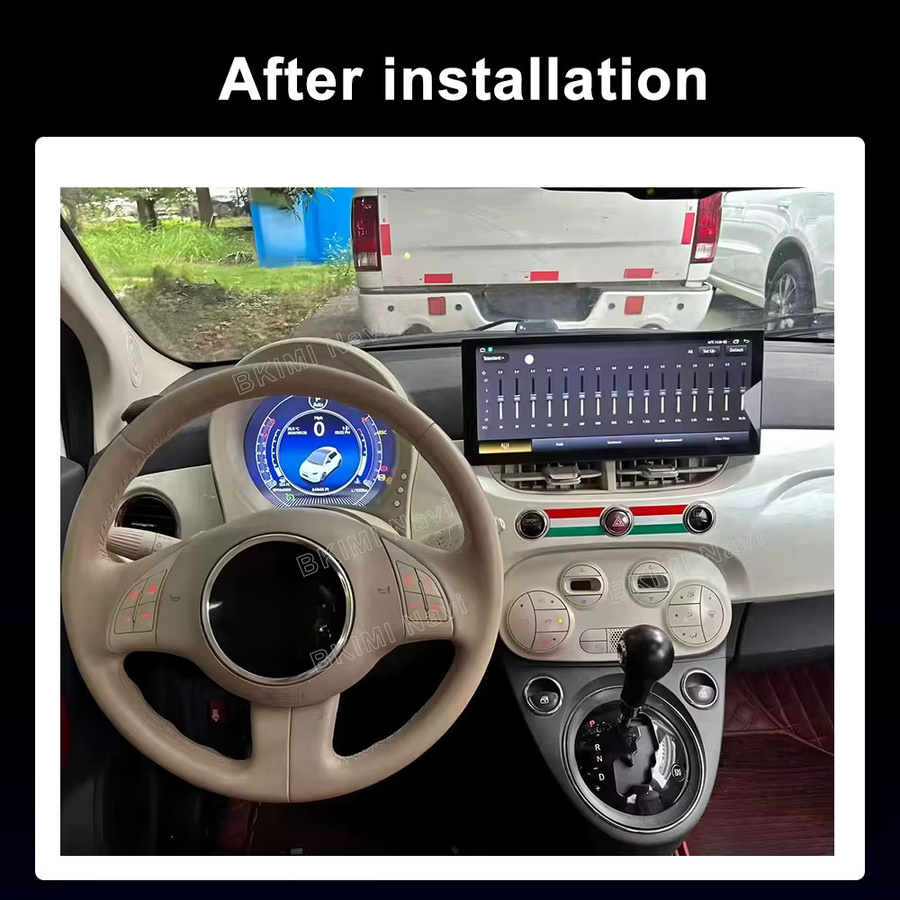 LIARO-NAVI Android 16 Autoradio Multimedia Player mit 12,3 Zoll Display für Fiat 500 (2007 - 2024), Schwarz, GPS, 4G, Carplay, WiFi und Bluetooth - Bild 3