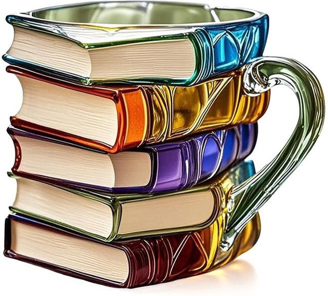 Bunte Kaffeetasse in Buchform mit 3D-Design aus Harz und Keramik, Ringing Plains, 11oz, Mehrfarbig - Bild 1