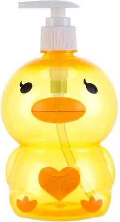 Frosch Tragbarer Seifenspender in Entenform Gelb, 500 ml, Wiederbefüllbare Pumpe für Shampoo oder Duschgel