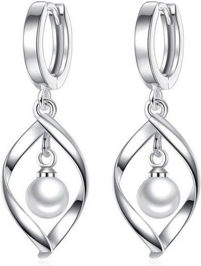 Ohrringe 925 Silber, Perle, Zirkonia, Weiß, Damen - Bild 1
