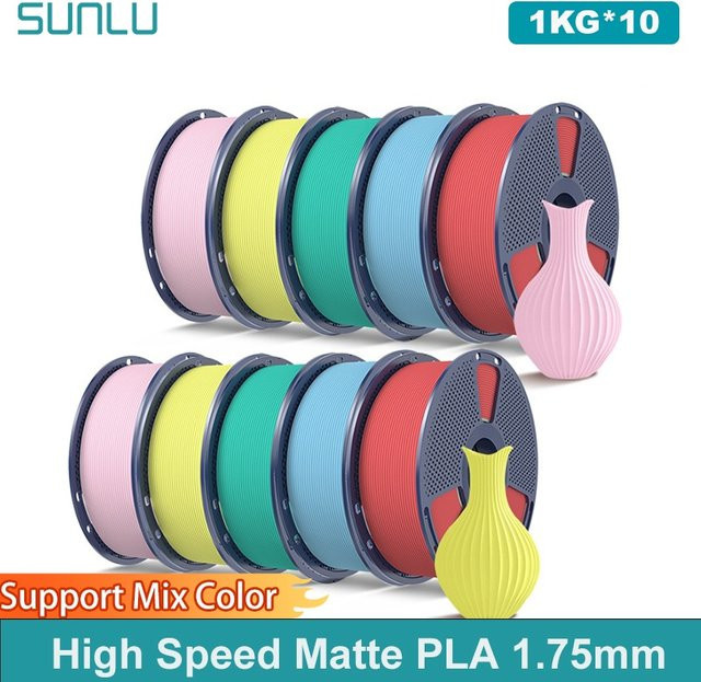 SUNLU Hochgeschwindigkeits-Matt-PLA-Filament Blau, 1,75mm, 1kg Spule für FDM-Drucker - Bild 1