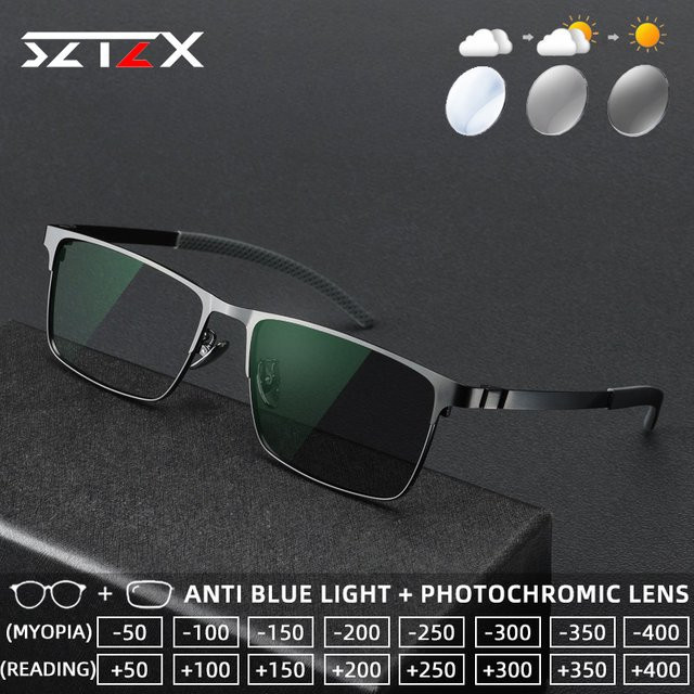 SZTZX Lesebrille, randlos, Titan, rechteckig, schwarz - Bild 1