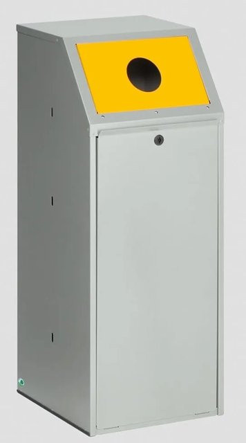 PROREGAL Wertstoffsammler für Papier mit Klapptür aus verzinktem Stahl, Grau, H x B x T: 100 x 40 x 40 cm - Bild 1