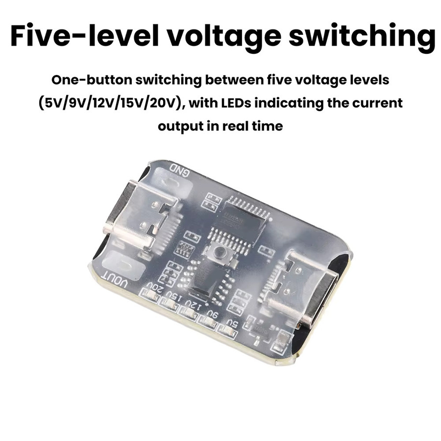 diymore PD2.0 Schnellladungs-Simulationsmodul mit USB-C Ausgang für einstellbare Spannungen 5V 9V 12V 15V 20V 5A zum Alterungstest - Bild 2