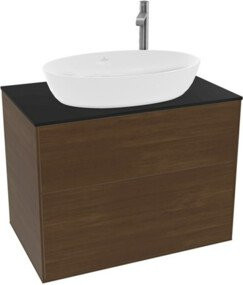 V&B Waschtischunterschrank Finion mit Wandbeleuchtung in Walnut Veneer, Breite: 80 cm, Tiefe: 50,1 cm - Bild 1