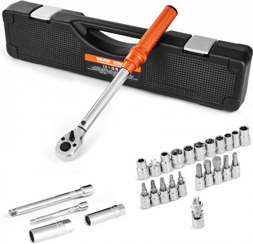VEVOR Klick-Drehmomentschlüssel Set mit 3/8 Zoll Antrieb, 5-60 N.m, 72 Zähne, Orange - Bild 1