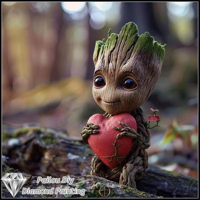 Disney Groot 5D Diamantmalerei DIY Set mit Round Edelstein Aufklebern, Mehrfarbig, B/H: 20 x 20 cm - Bild 1