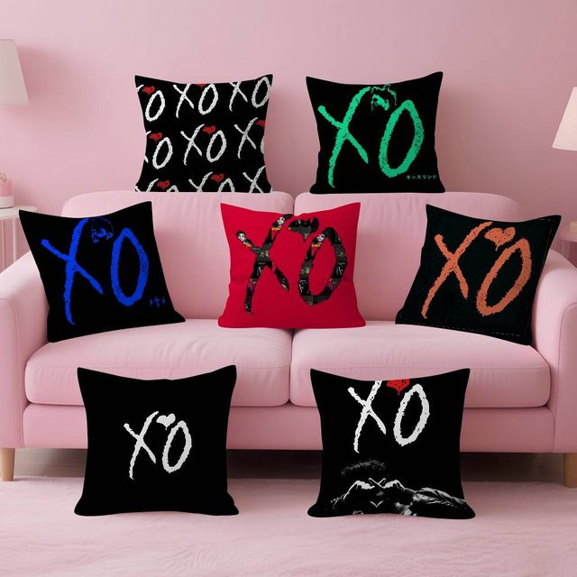 Kayou Kissenbezug The Weeknd X O Album Design in Schwarz, quadratischer Kurzplüsch-Kissenbezug mit doppelseitigem Druck, Breite: 30 cm, Höhe: 30 cm - Bild 1