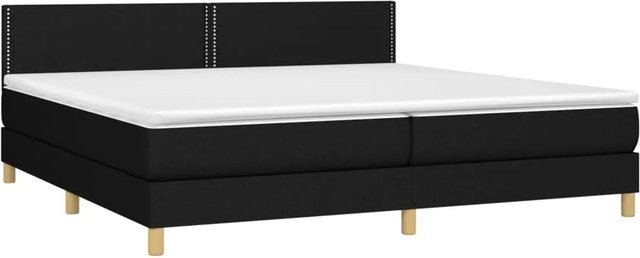 vidaXL Boxspringbett Hybrid mit Matratze und LED-Beleuchtung in Schwarz, B/T/H: 200 x 200 x 88 cm - Bild 1