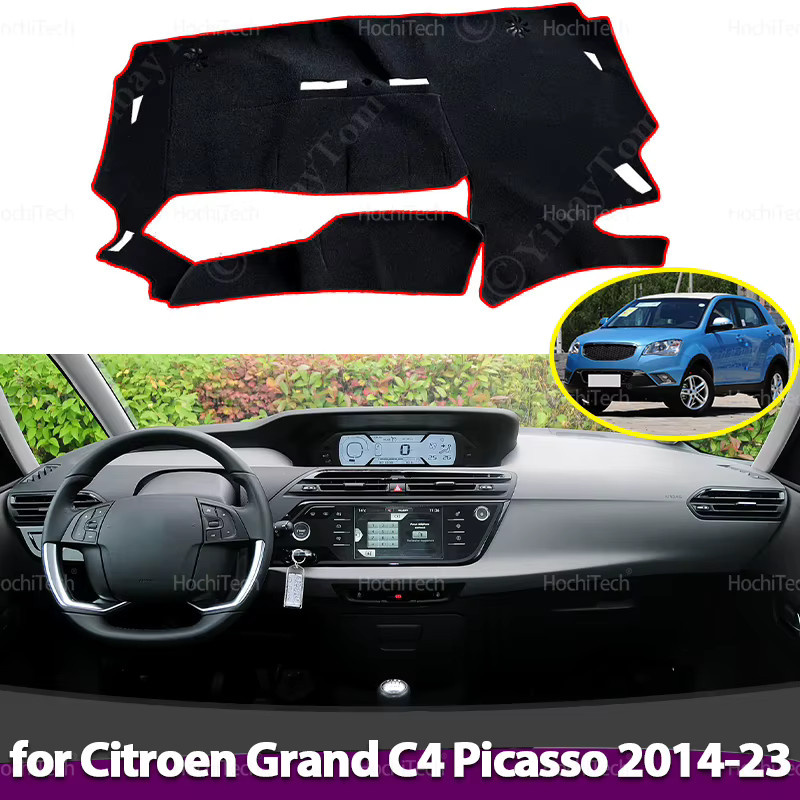 Auto Dashboard Abdeckung als Sonnenschutz und Anti-Rutsch Matte in Schwarz für Citroen Grand C4 Picasso Technospace 2014-2023 - Bild 2
