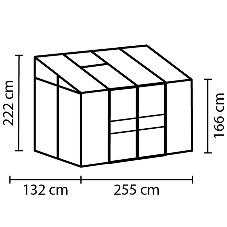 Vitavia Anlehn-Gewächshaus Styx in Schwarz und Grau mit 3,3 m² Fläche und 4 mm HKP-Verglasung - Bild 2