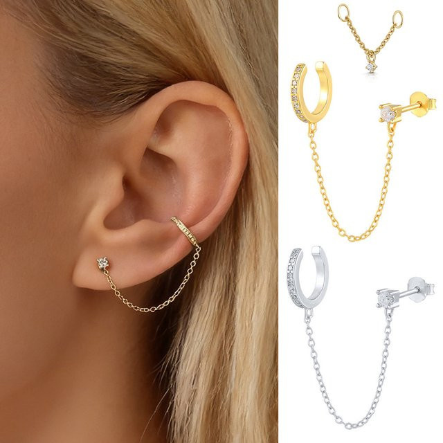 ZHOUYANG Ohrring, Zirkonia, Gold, Damen - Bild 1