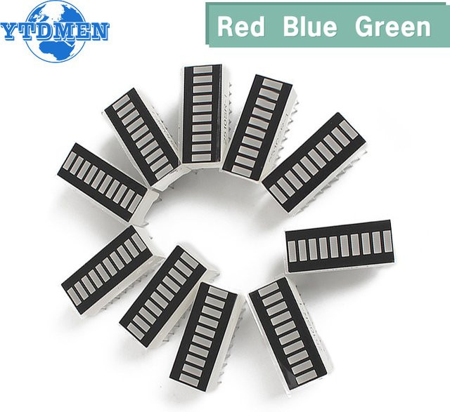 YTDMEN LED-Anzeige 10-Segment Bar Diagramm DIY Display Modul in Rot, Grün oder Blau - Bild 1