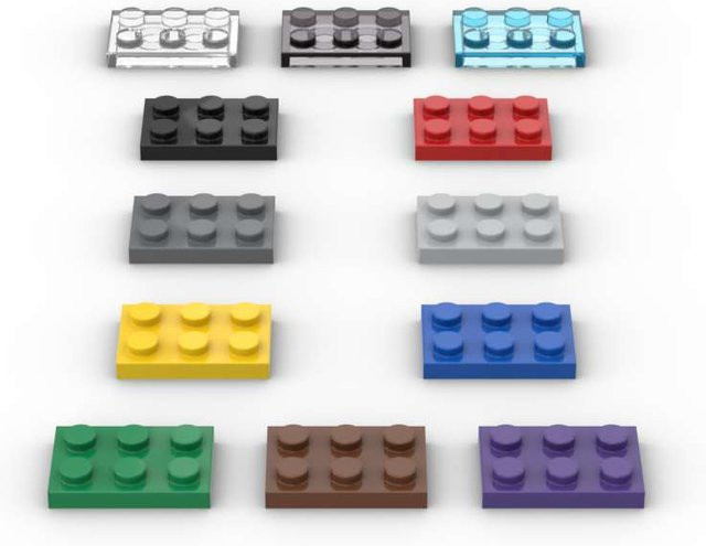 SixBricks 3021 2x3 Platte Bausteine Kit, 10-teiliges Set, Bunt / Mehrfarbig - Bild 1