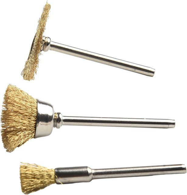 3er Set Kupferdraht Rad Cup Bürsten Bits in Gold zur Rostentfernung und zum Polieren von Metallen - Bild 1