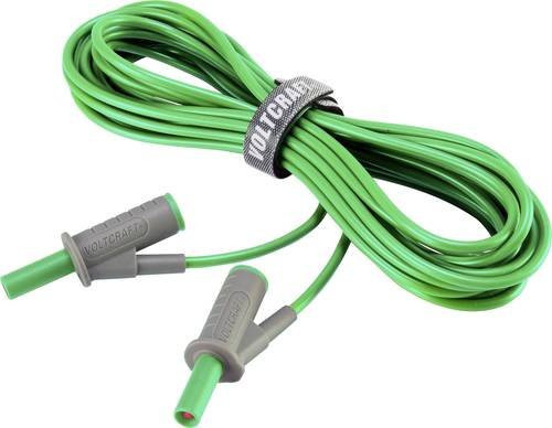 Voltcraft MSB-501 Sicherheits-Messleitung mit Lamellensteckern 4 mm in Grün, 5 m Länge - Bild 1