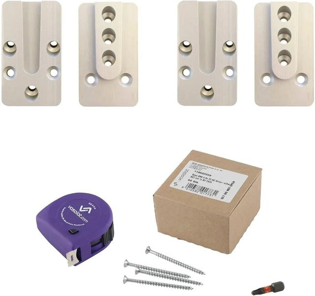vasalat Set HVP Schwerlastverbinder aus Aluminium in Silber mit Spaxschrauben T-Star Plus und Bit TX20, Maße: 40 x 70 x 12 mm - Bild 1