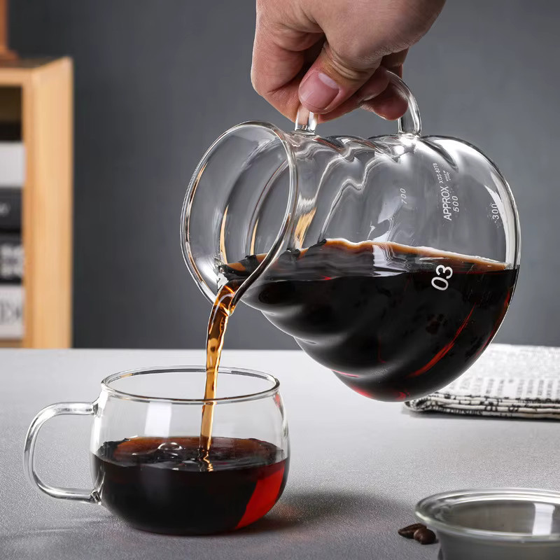 YWDL Kaffekaraffe aus Klarglas mit Deckel für Espresso und Kaffeemaschinen, transparent - Bild 2