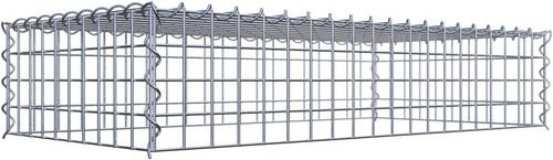 Gabiona Anbaukorb Typ 3 aus Stahl, silbergrau, B/T/H: 20 x 50 x 100 cm, Maschenweite 5 x 5 cm - Bild 1