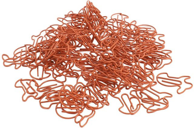 100 Stück GoolRC Büroklammern in Kaninchenform aus Metall, orange dekorative Lesezeichen für die Schule - Bild 1