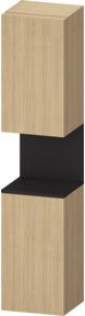 Duravit Hochschrank Qatego in Grau/Beige Matt mit 2 Glastüren, Wandmontage, B/T/H: 40 x 36 x 176 cm - Bild 1
