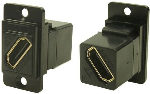 Cliff CP30788MB HDMI-Adapter Buchse zum Einbau in Schwarz - Bild 1