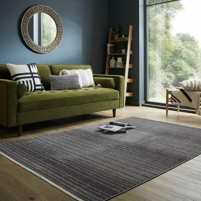 Gestreifter Teppich Kadima Design in Anthrazit, B/T: 200 x 300 cm - Bild 1