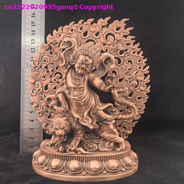Kupferstatue des wütenden Buddha Padmasambhava von TANGYONG ART in Gold und Braun für deinen buddhistischen Altar - Bild 1