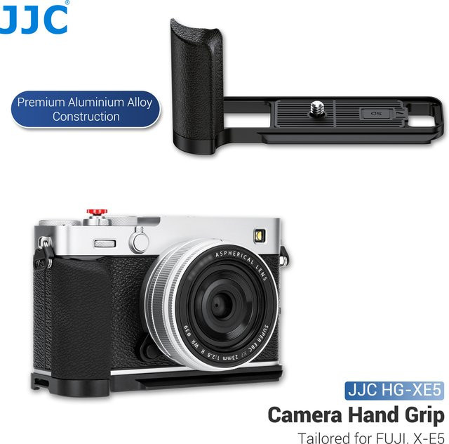 JJC Kameragriff für Fujifilm X-E5 in Silber mit SD-Kartensteckplatz und Arca Swiss L-Halterung - Bild 1