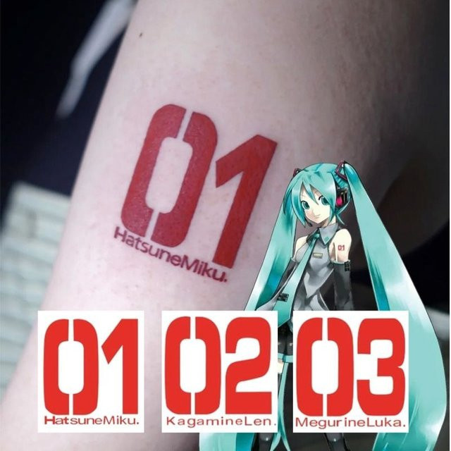 Bandai Hatsune Miku Anime Tattoo-Aufkleber, wasserfest, langlebig - Bild 1