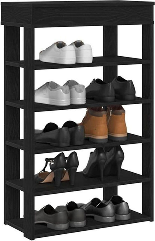 Schuhregal Vidaxl Modern Schwarz aus Holzwerkstoff B/T/H: 60 x 30 x 98 cm - Bild 1