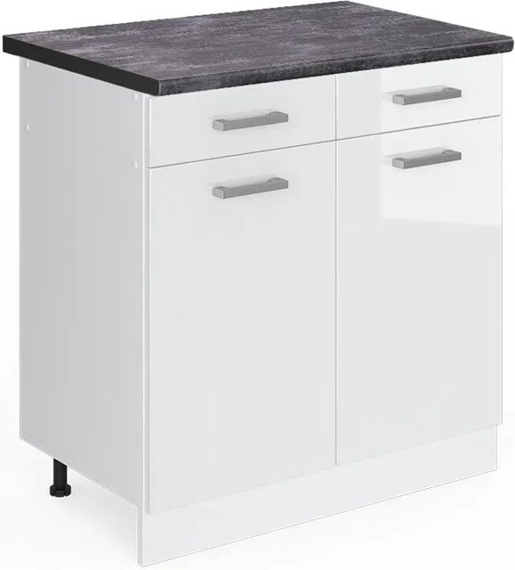 Vicco Küchenunterschrank R-Line Weiß Hochglanz/Anthrazit B/T/H: 80 x 60 x 81,6 cm - Bild 1