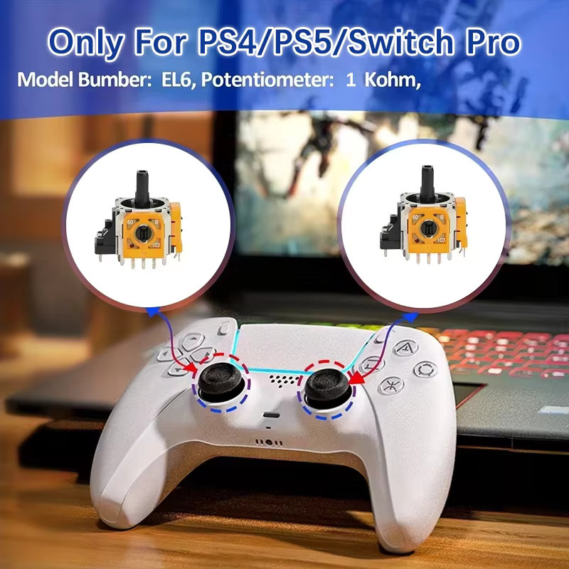 10 Stück TECTINTER 3D Analog-Joysticks in Multicolour als Ersatz-Reparaturteile für PS5, PS4 und Nintendo Switch Pro Controller - Bild 3