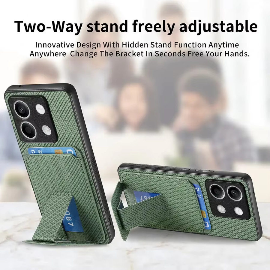 Leder Kartenetui Hülle für Xiaomi Poco X8 Pro Max 5G in Beige und Green - Bild 5