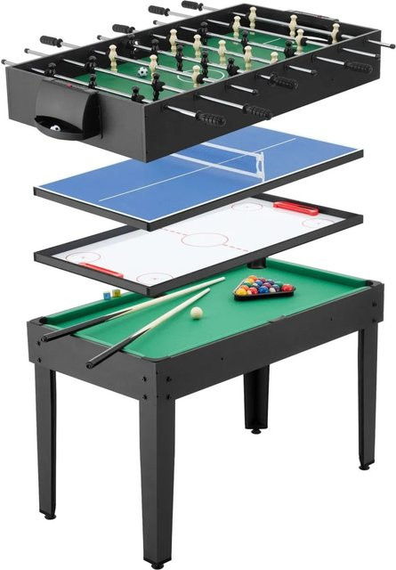 tectake Multifunktionaler Spieltisch 15in1 aus MDF in Schwarz-Grün B/T/H: 125 x 123 x 83 cm - Bild 2