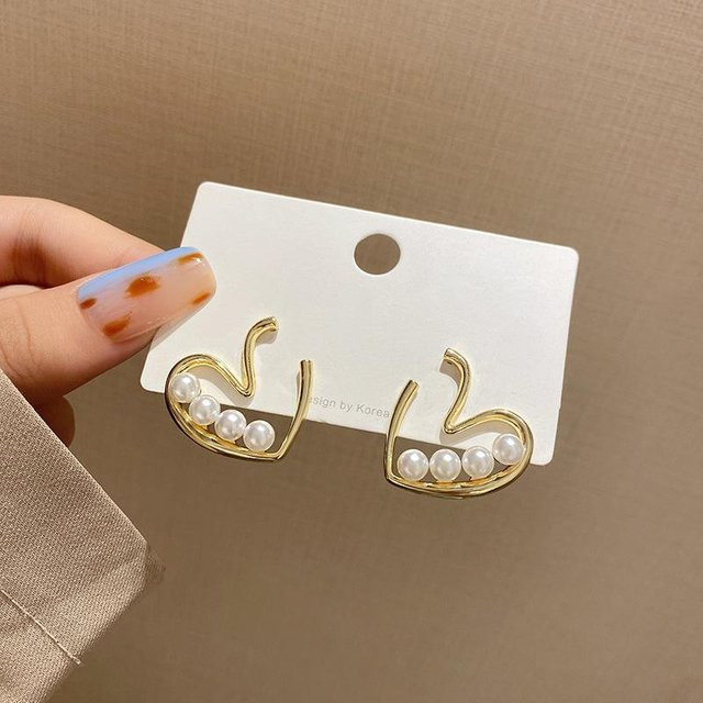 YIRAN Jewelry Ohrringe, Imitationsperle, Metall, Damen, weiß - Bild 1