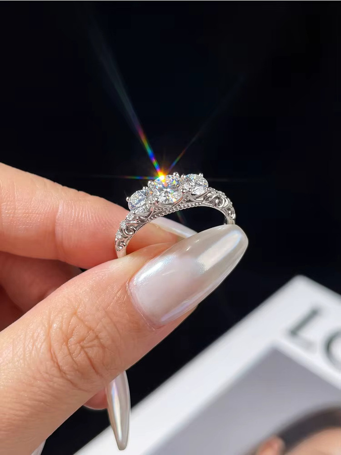 Ring 925 Silber, Moissanit-Diamant, Damen - Bild 2