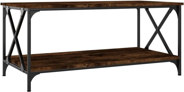 vidaXL Couchtisch in Räuchereiche, klassischer Couchtisch aus Holzwerkstoff und Eisen, B/T/H: 100 x 50 x 45 cm - Bild 1