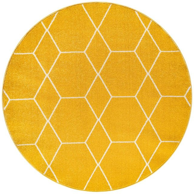 Sanat Teppich Trellis Gelb mit modernem Design, Breite: 200 cm - Bild 1